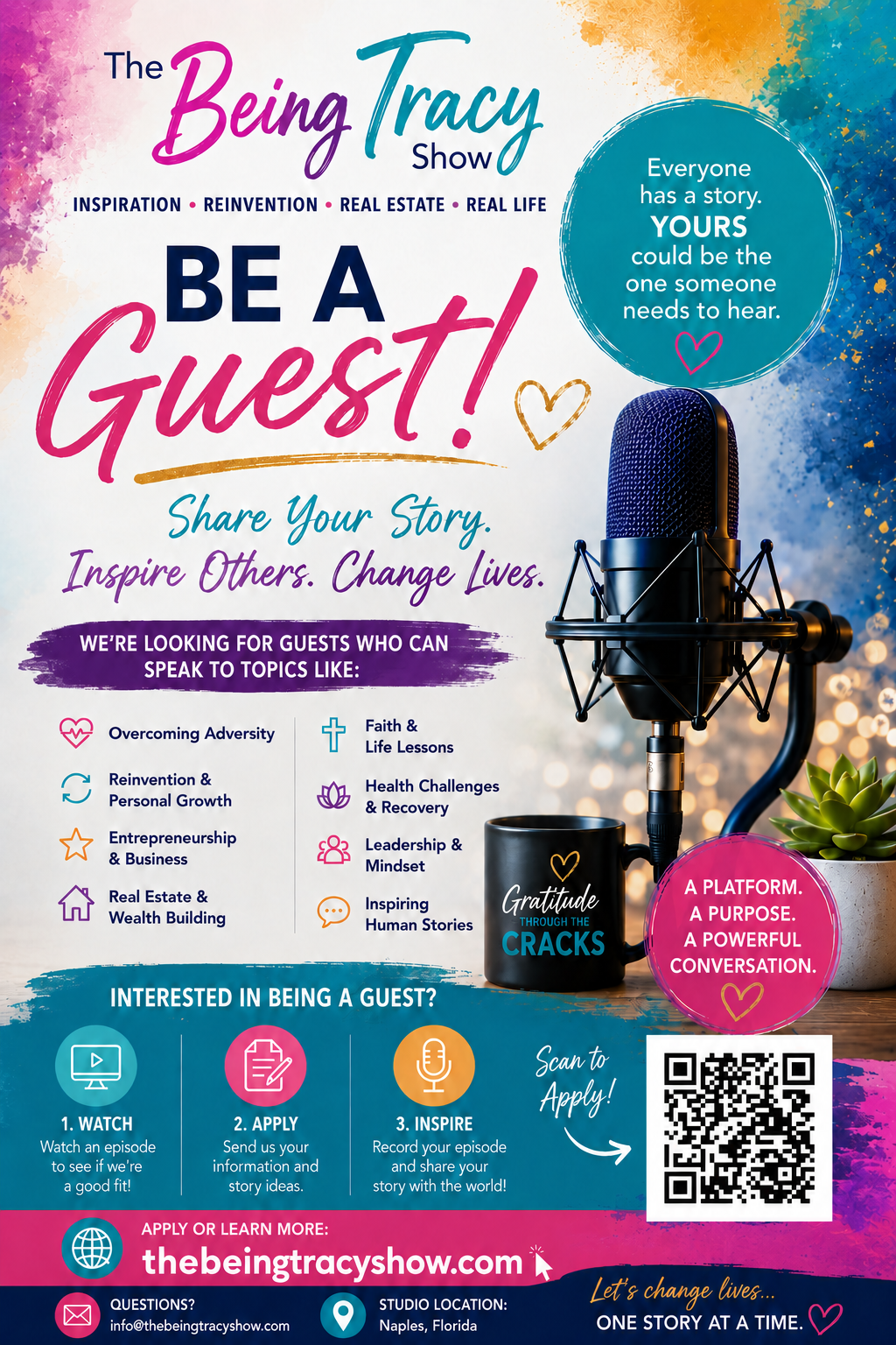 Be a Guest on The Being Tracy Show — Share Your Story. Inspire Others. Change Lives.