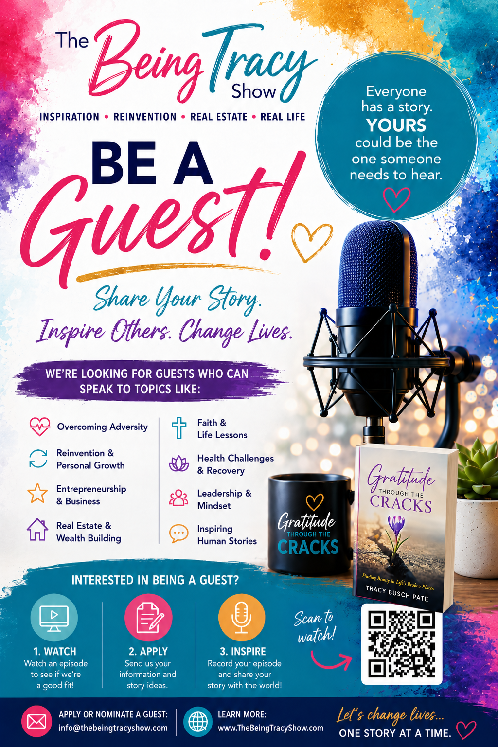 Be a Guest on The Being Tracy Show — Share Your Story. Inspire Others. Change Lives.