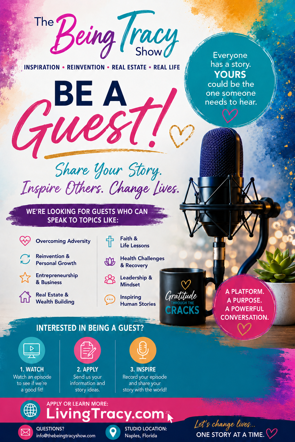 Be a Guest on The Being Tracy Show — Share Your Story. Inspire Others. Change Lives.