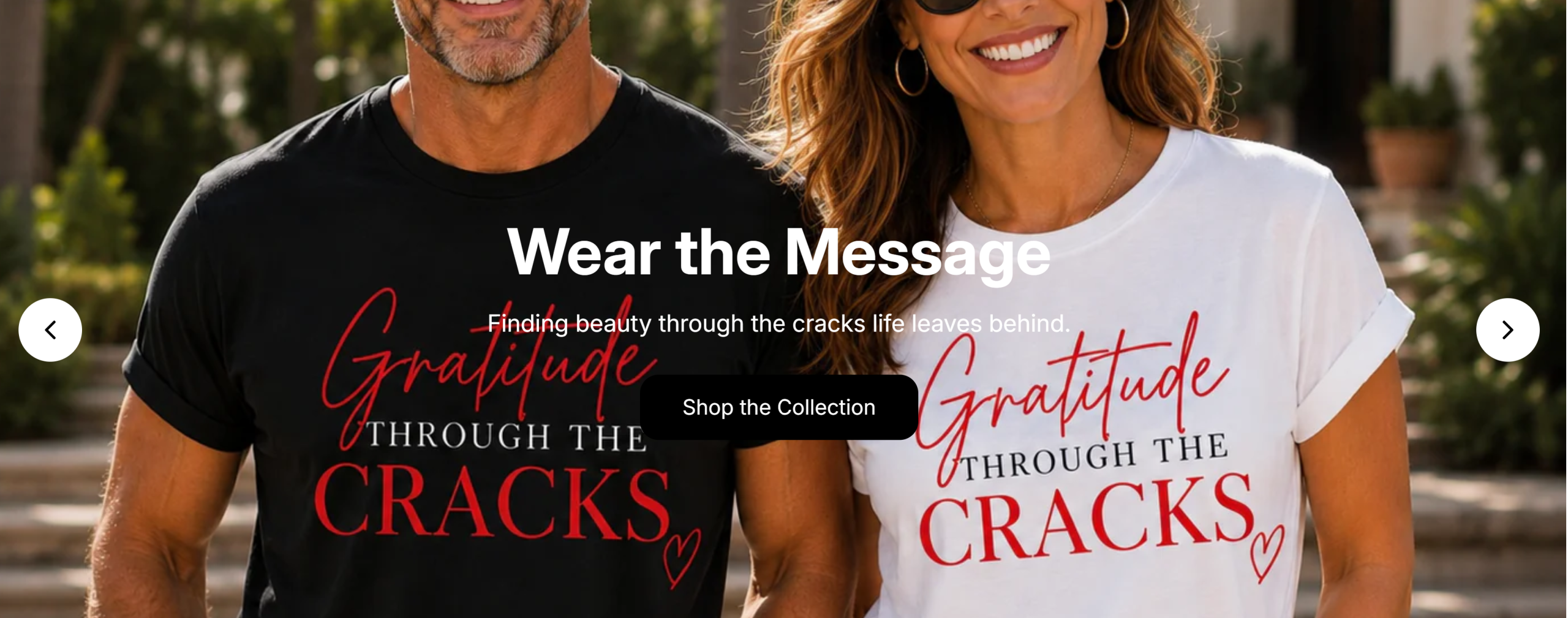 Gratitude Through the Cracks t-shirts